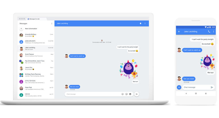 Android Messages for web